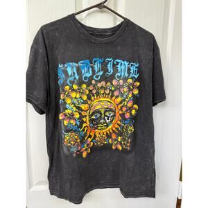 Sublime NWOT 100% cotton Large stone wash black rock t-shirt